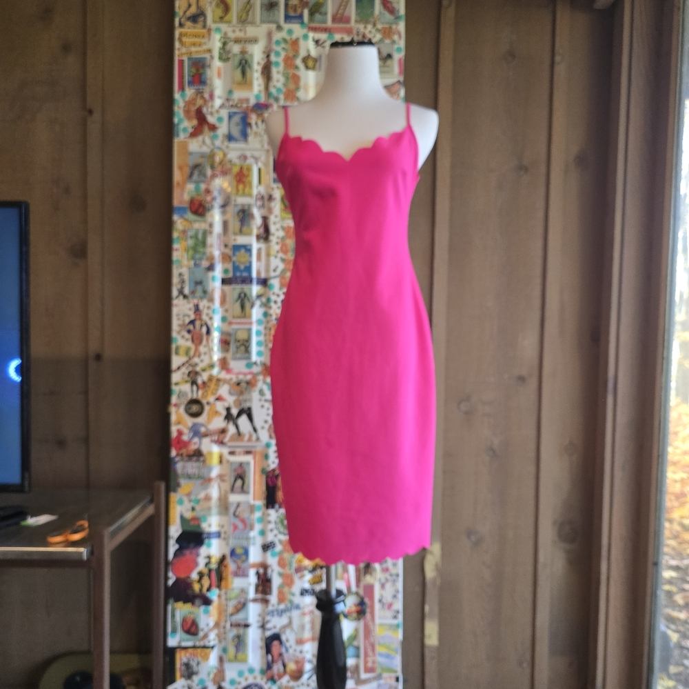 LIKELYLolita Scalloped Bodycon Dress In Pink, Size 6